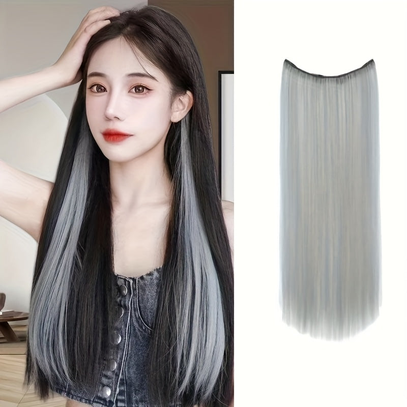 Surprisingly Colorful Hair Patches, Simple and Easy to Operate Straight Clip Style Hair Tie, Naturally Increasing Hair Volume, 20 Inches Long with 8 Color Options, Suitable for Daily Dressing