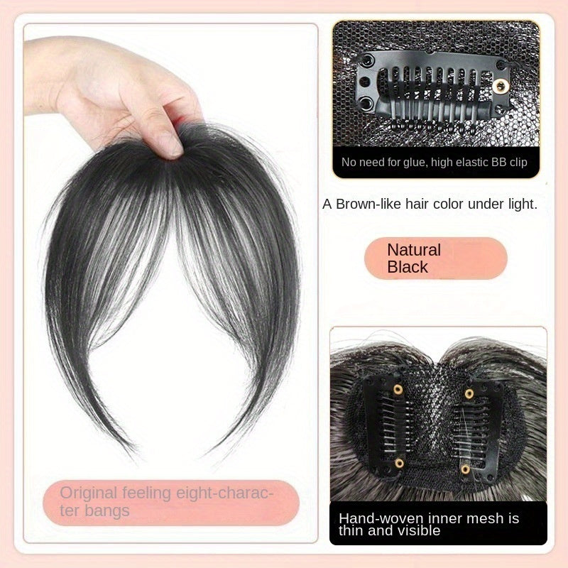 Women's 360° Coverage Synthetic Hairpiece with Middle Part Eight-Character Bangs