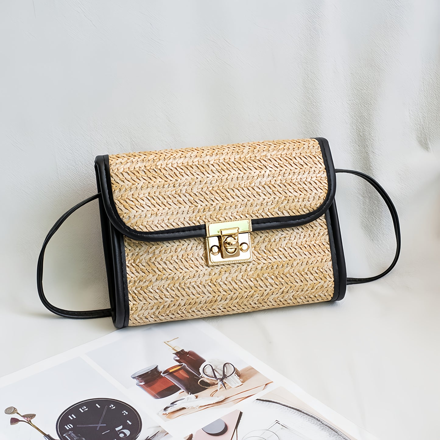 Women's WCrossbody Bag | New Summer Straw Bags, Travel Essentials, Beach Bag, Cosmetic Bag, Lightweight, Fashionable, And High-end