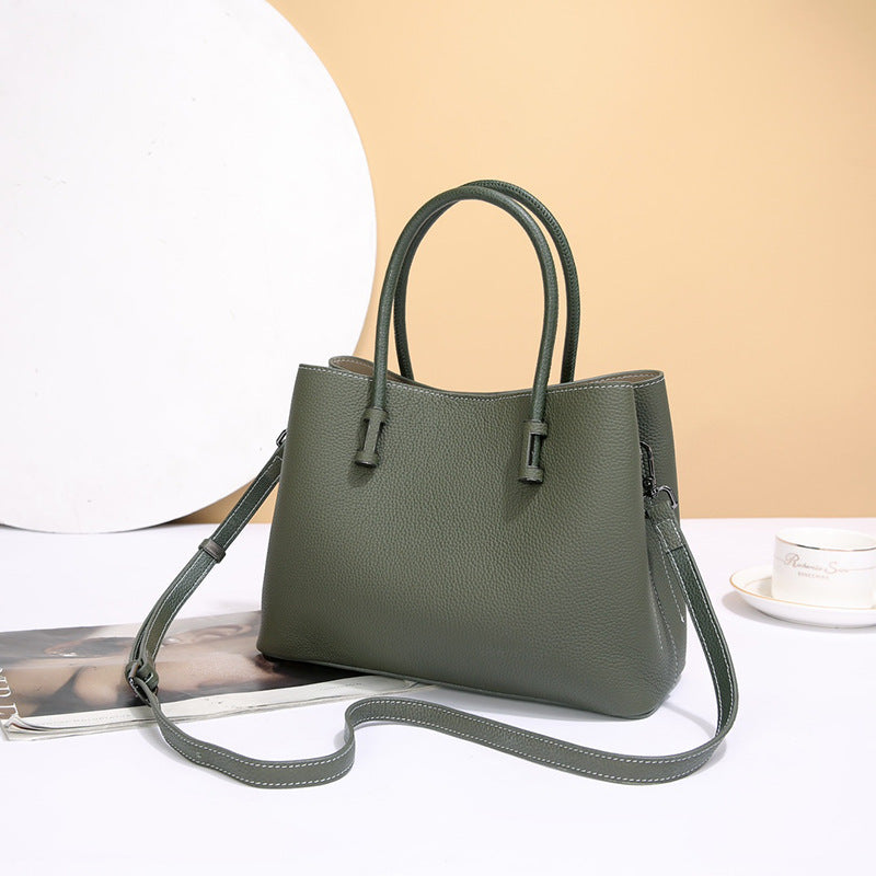Genuine Leather Women's Tote Bag, Top Layer Cow Genuine Leather Commuting Handbag, Large Capacity Work Bag, Lightweight Durable Women's Bag