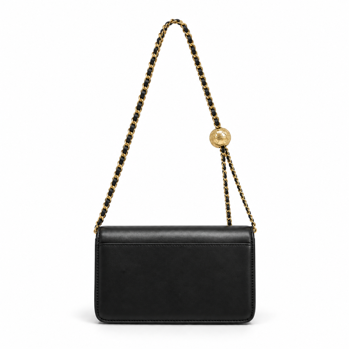 Elegant Black Chain Flap Shoulder Bag