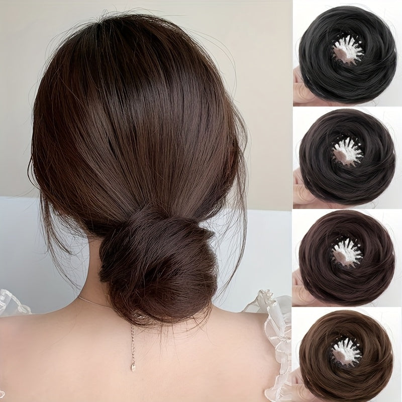 Bird's Nest Meatball Head Wig Hairband Female Shrink Flower Bud Head Grasp Clip Bunting Fluffy Increase Volume Lazy Curling Hair Artifact