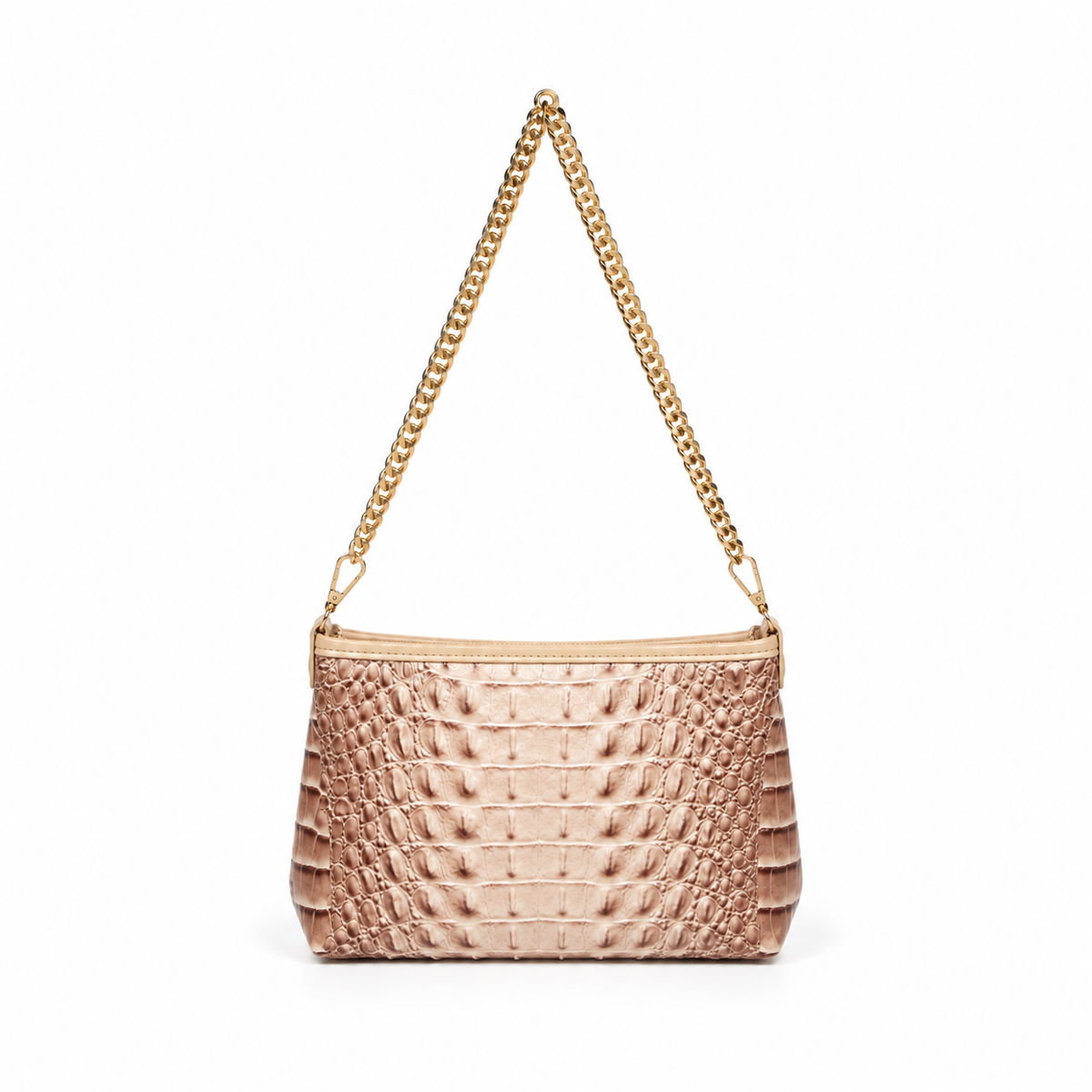 Ivory Crocodile Chain Shoulder Bag