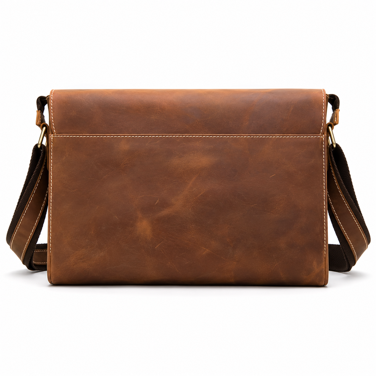 Vintage Brown Leather Laptop Messenger Bag