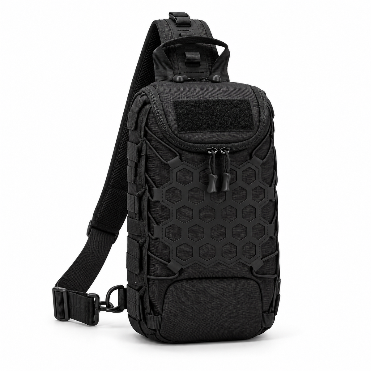 Black Tactical Hexagon Sling Crossbody Bag