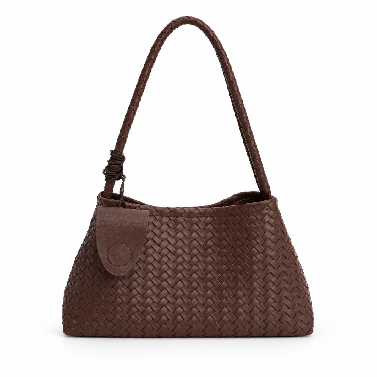 Mud Colour Woven Braided Shoulder Bag