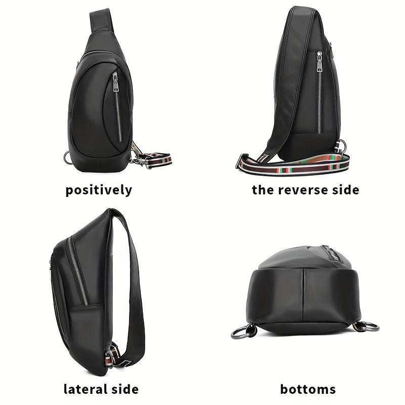 New Leather Men's Sling Bag Large Capacity Waterproof Shoulder Bag Crossbody Bag