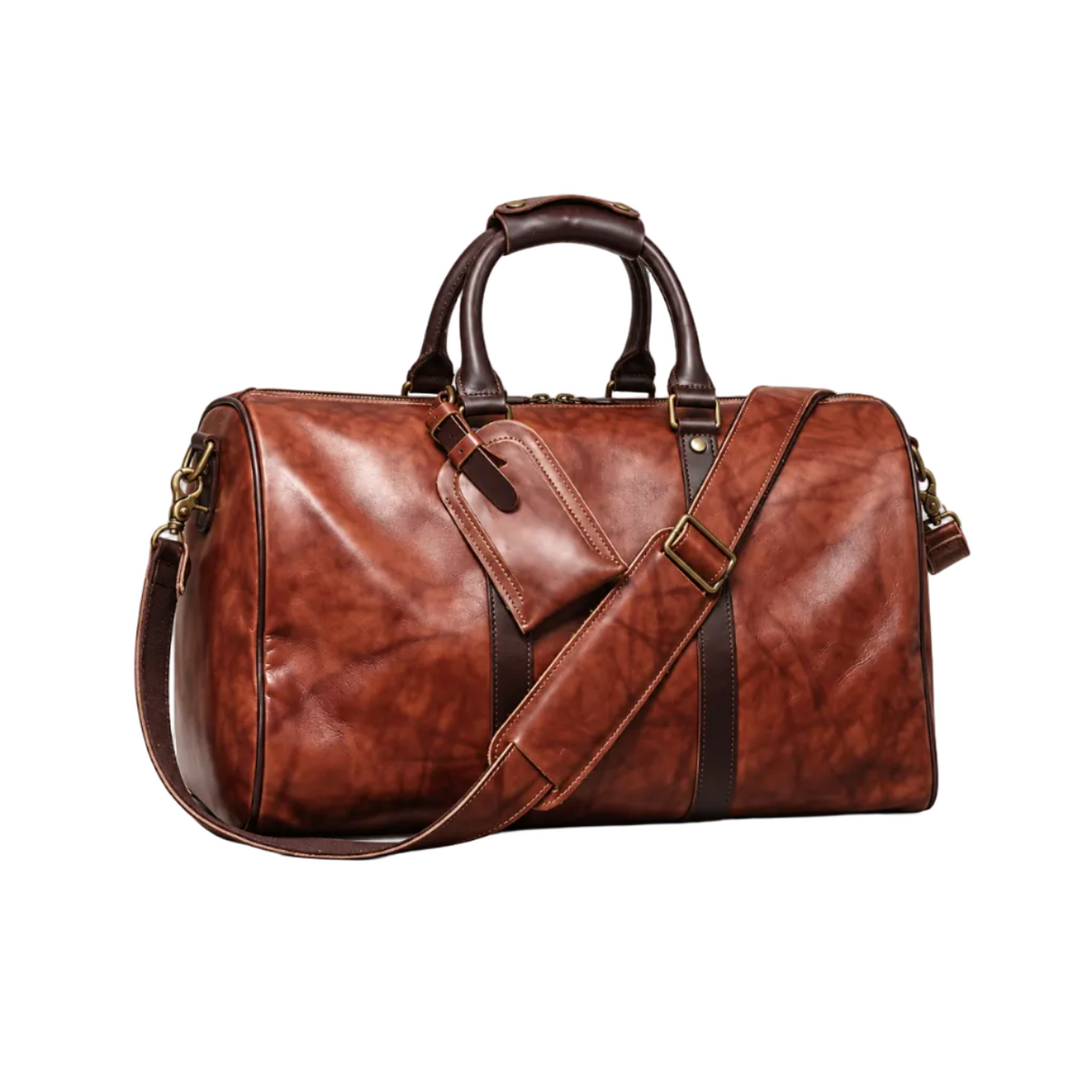 Vintage Brown Overnight Travel Duffel Bag
