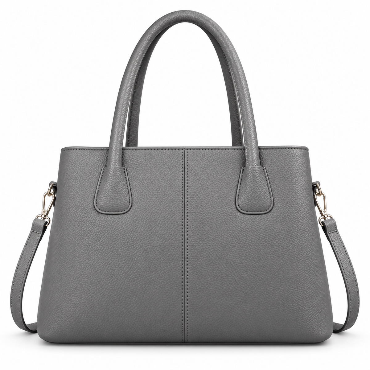 Grey Textured Tote Bag With Strap