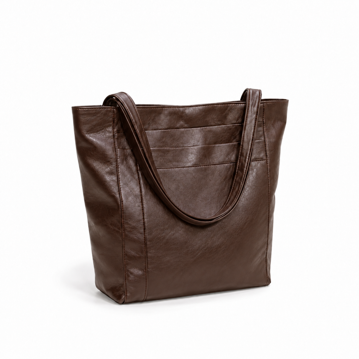 Coffee Brown Textured Everyday Tote Bag
