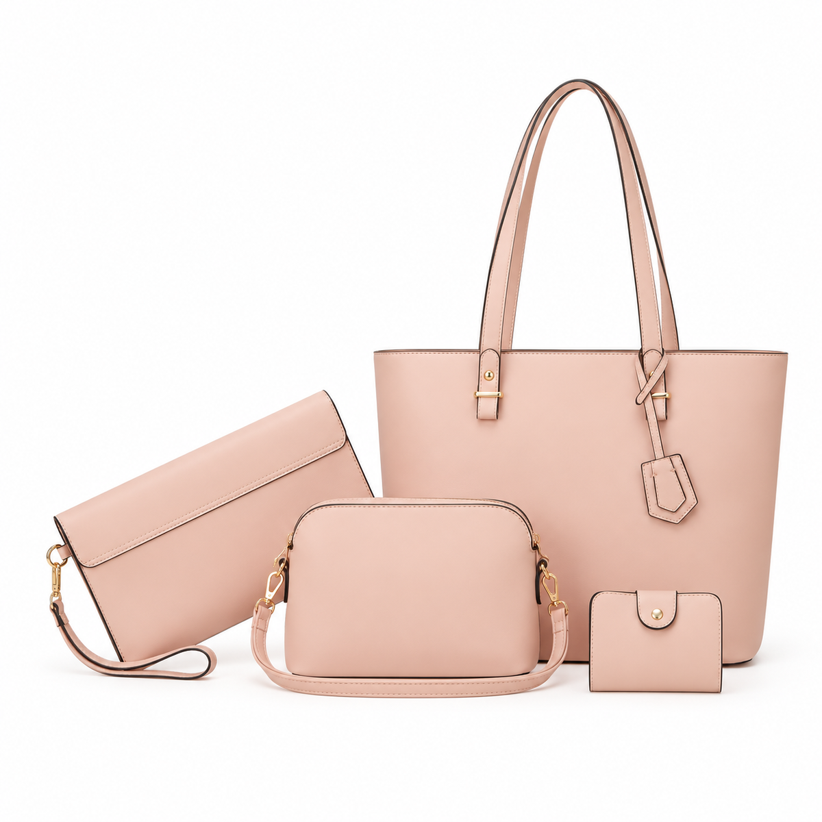 Blush Pink Four Piece Handbag Set