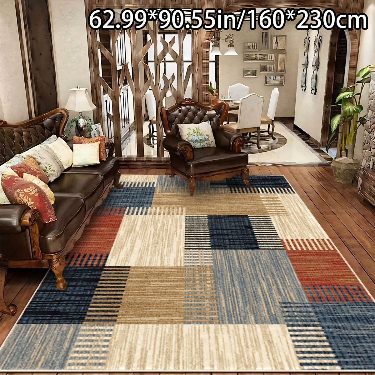 [Launch ][Golden Velvet + 1.76 LB Per Square Meter + Non-Slip Point Plastic Bottom + Bottom Point Plastic Pattern Craftsmanship]1pc Golden Velvet Home Decor Modern Abstract Geometric Pattern Versatile Decorative Style