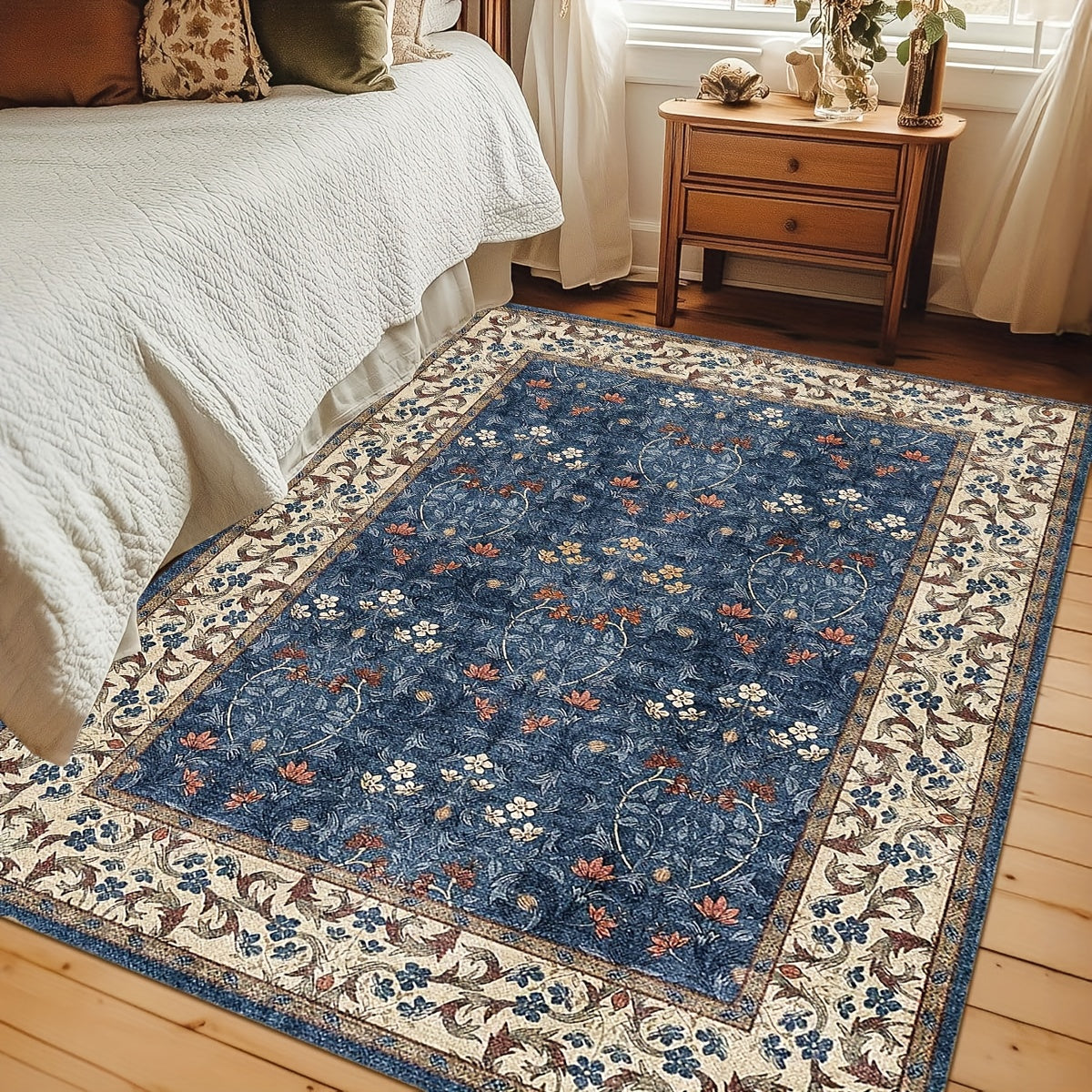 1pc KOKOLOLEE Luxury Bohemian Paisley/Striped//Tortoiseshell Carpet - Non-Slip Machine Washable Soft Rectangular Suitable for, Bedroom, - Jumbo Sizes Available, Decor, 100% Polyester Fiber