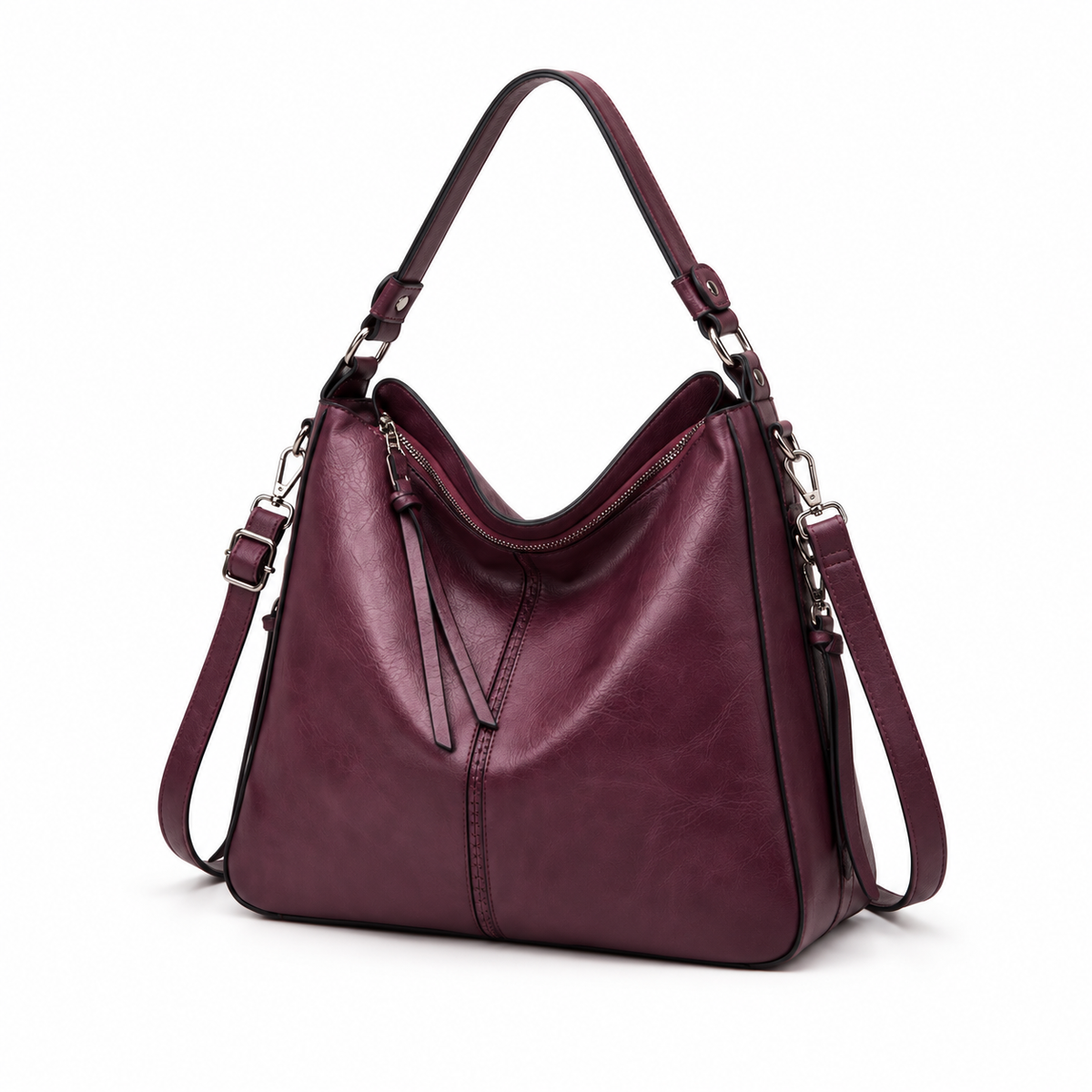 Purple Hobo Shoulder Bag With Crossbody