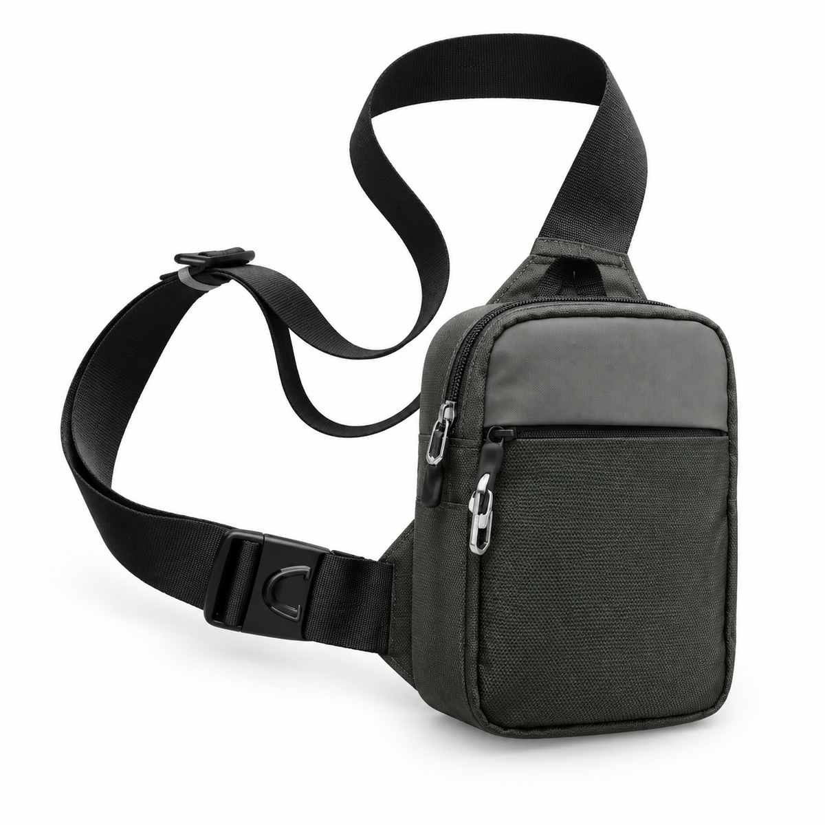 Olive Grey Compact Crossbody Sling Bag