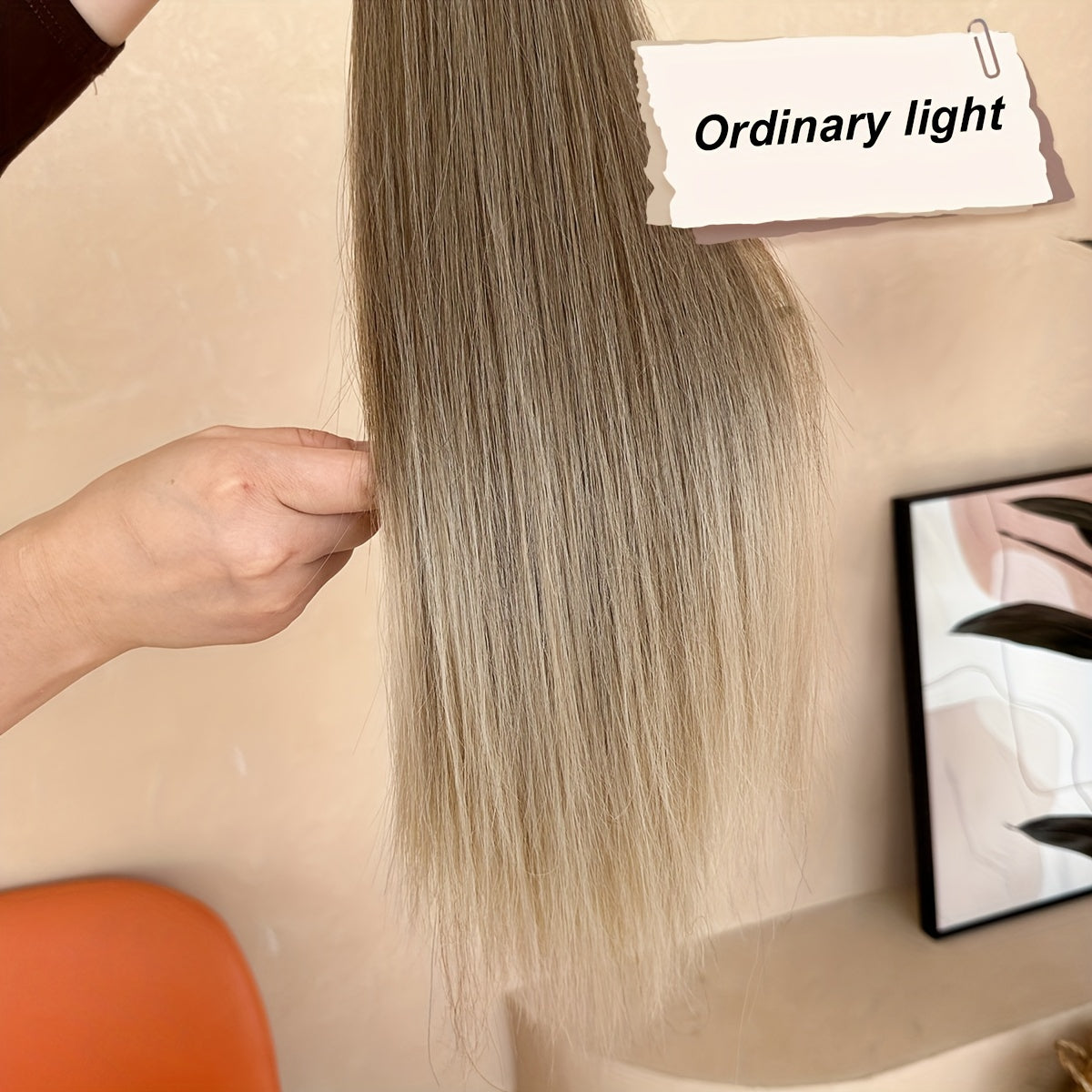 [YUSULAXI Ombre Hair Extension] YUSULAXI 26" Long Straight Heat-Resistant Synthetic Hair Ombre Black to Brown Claw Clip Ponytail Extension - Voluminous Texture for Women's Daily Use