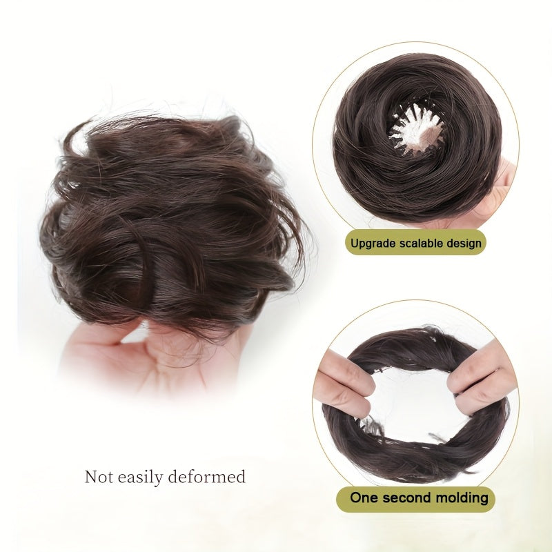 Bird's Nest Meatball Head Wig Hairband Female Shrink Flower Bud Head Grasp Clip Bunting Fluffy Increase Volume Lazy Curling Hair Artifact