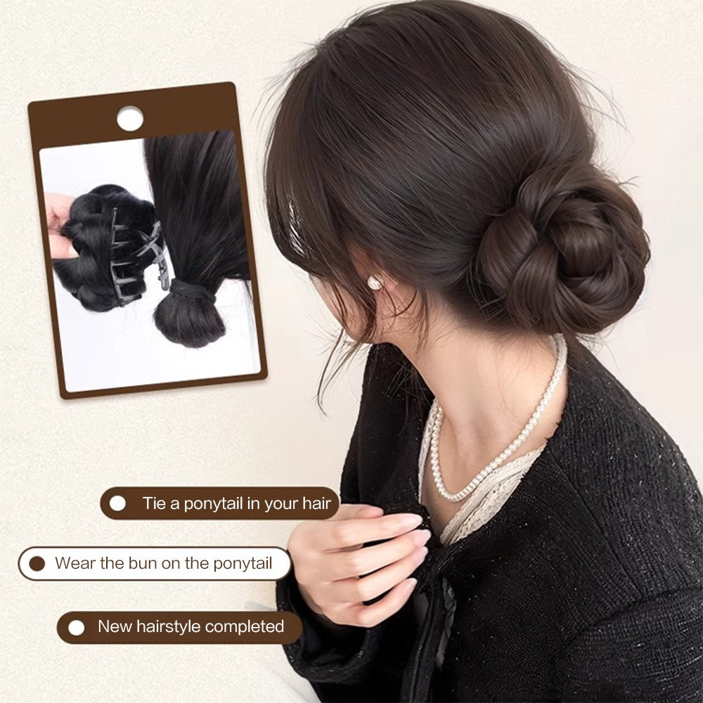 Lazy Hair Bun Maker with Claw Clip - Synthetic upgraded claw clip hair bun Elegant High-Temperature Fiber Hairpiece for Women, Easy-to-Use, No Tools Required, Perfect for Casual Styles, Hair Accessories for Women