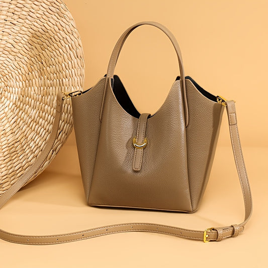 Leather Tote Bag for Women, Large Capacity, Classic Versatile Handbag with Zipper Closure, Edge Paint Detail, Perfect for Office Commute - Mixed Color