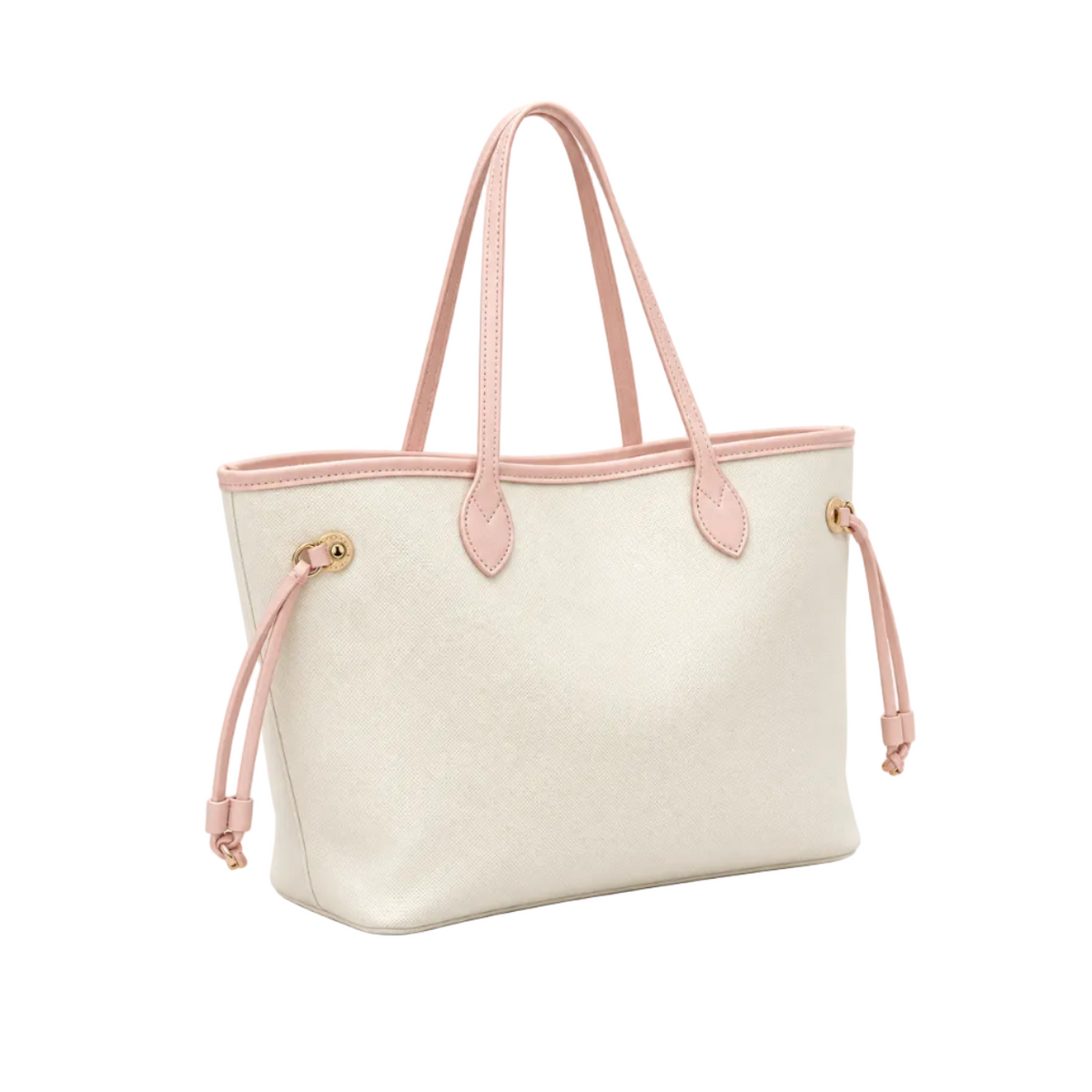 Elegant Vegan Cream Tote Pink Trim