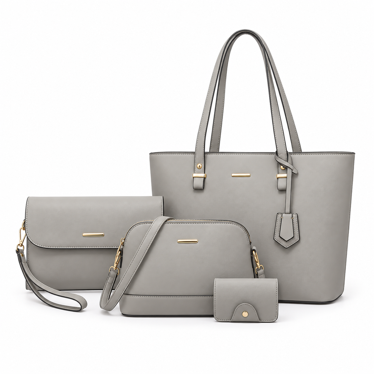 Elegant Grey Four Piece Handbag Set