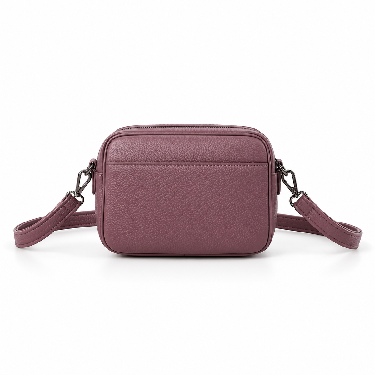 Mauve Textured Crossbody Shoulder Bag