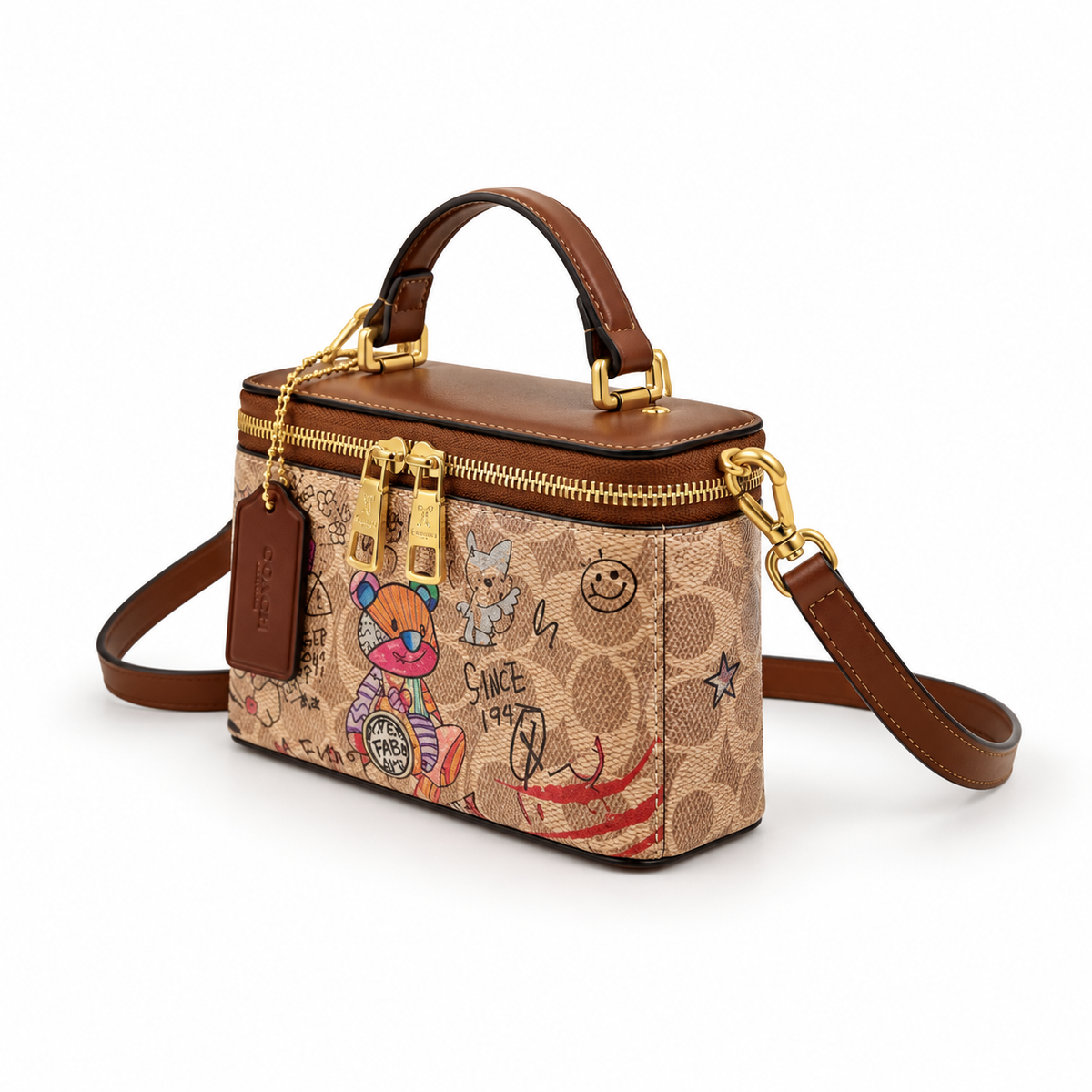 Colourful Graffiti Print Boxy Crossbody Bag