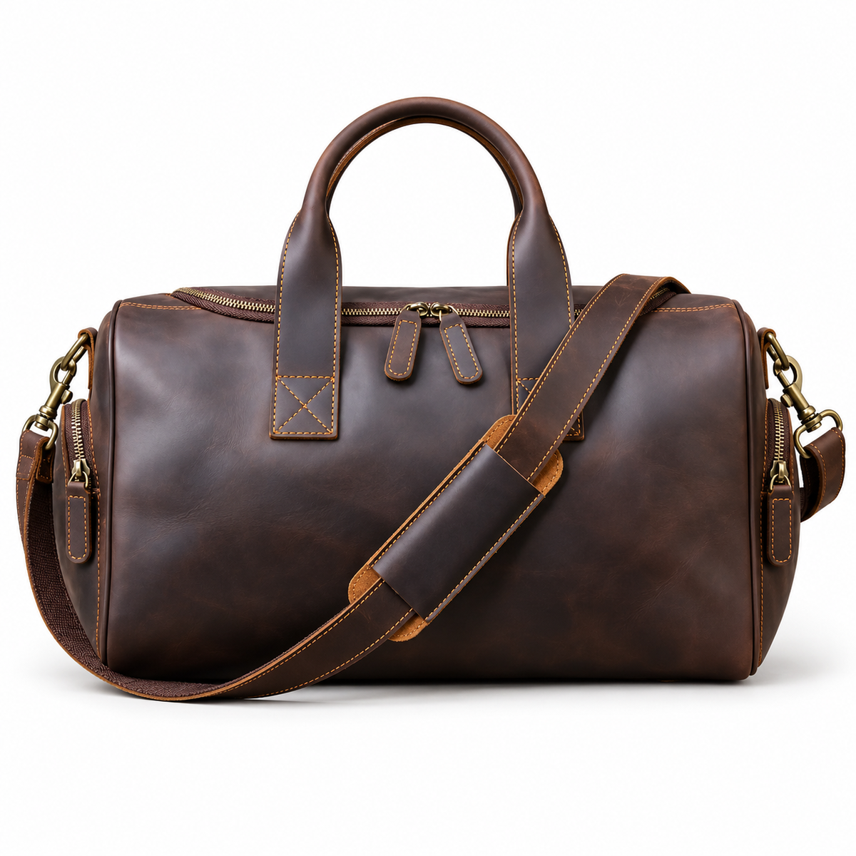 Classic Brown Overnight Duffel Travel Bag