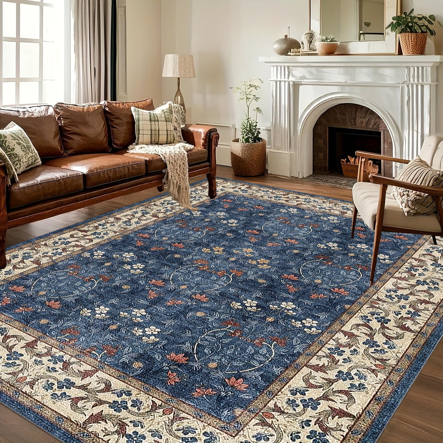 1pc KOKOLOLEE Luxury Bohemian Paisley/Striped//Tortoiseshell Carpet - Non-Slip Machine Washable Soft Rectangular Suitable for, Bedroom, - Jumbo Sizes Available, Decor, 100% Polyester Fiber