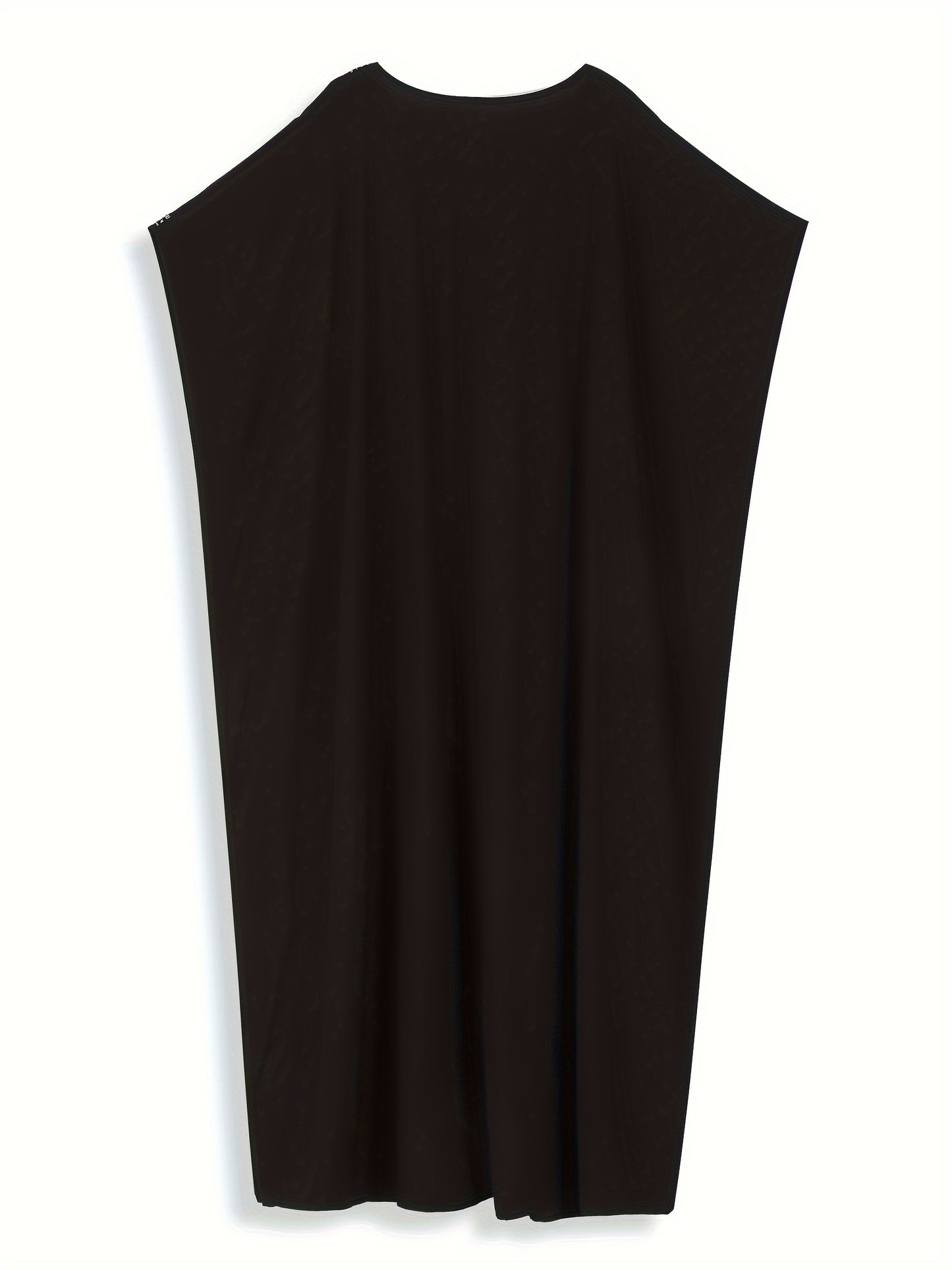 EDOLYNSA Ramadan Flowy Kaftan Gown with a V-Neck, Featuring Vibrant, Batwing Sleeves, Side Slits, And a Chic Design, Perfect for Large Sizes As a Resort Robe Or a Casual And Comfy Beach Cover-Up for Bikinis, Model Q1761.