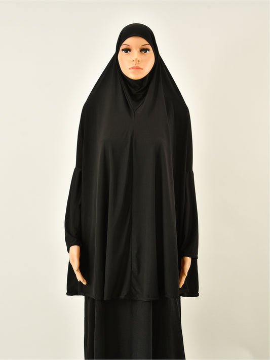 Elegant Solid Color Ribbon Khimar Abaya for Muslim Women - Arab-Middle Eastern Style Prayer Shawl, Lightweight & Breathable Fabric, Perfect for Daily Wear, Eid al-Fitr, and Ramadan, Daily Wear Headscarf