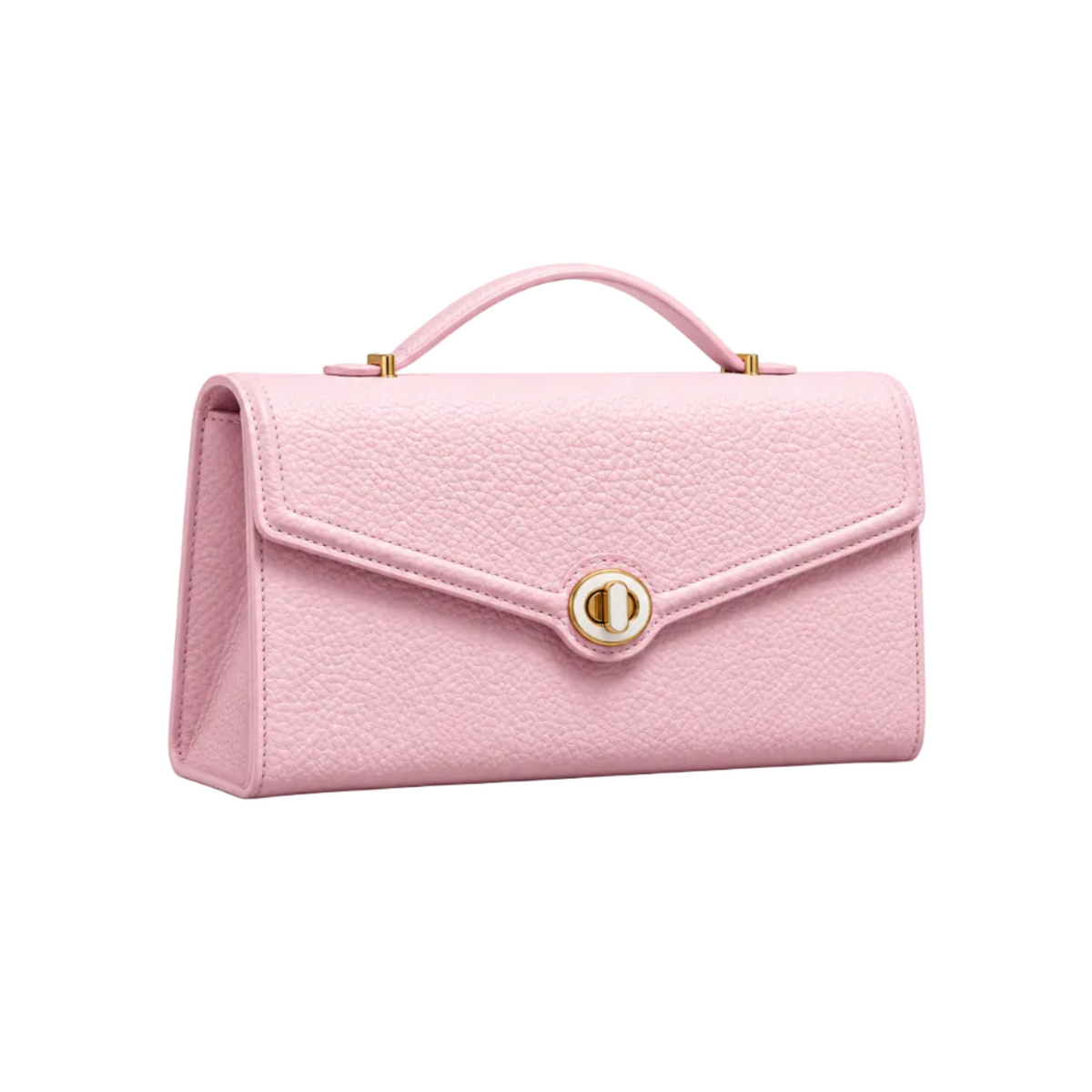 Elegant Pink Envelope Clutch With Handle