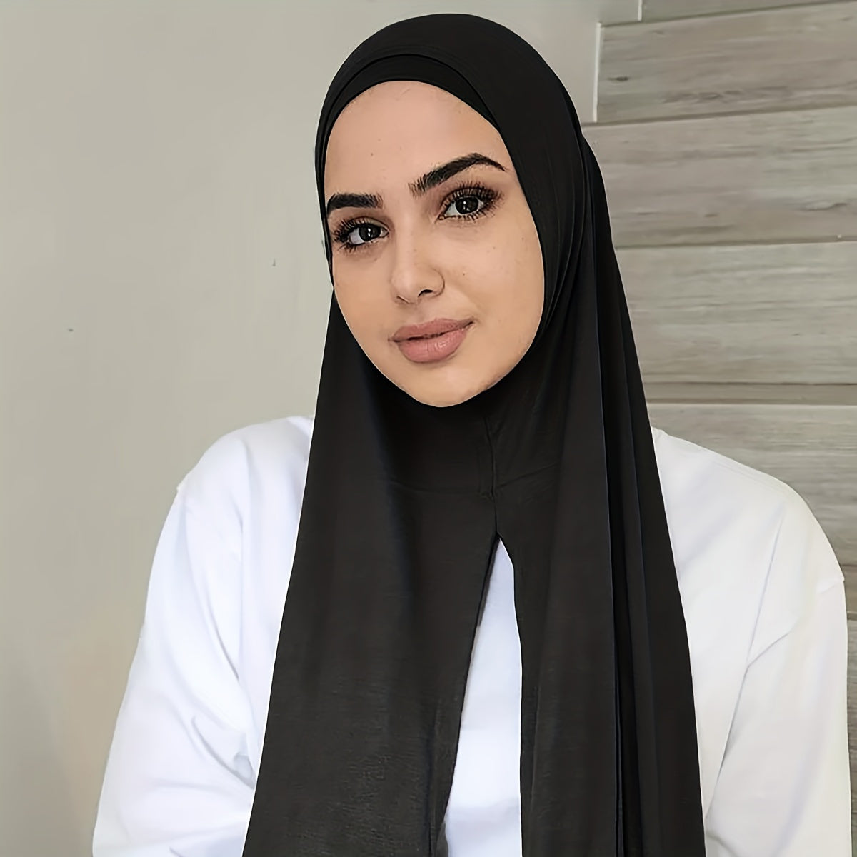 Women's Elegant Stretch Muslim Khimar Abaya - Soft, Stretchy & Breathable Full Coverage Hijab, - for Ramadan, Everyday, Travel, Work - - Easy Care (Hand Wash/Dry Clean)