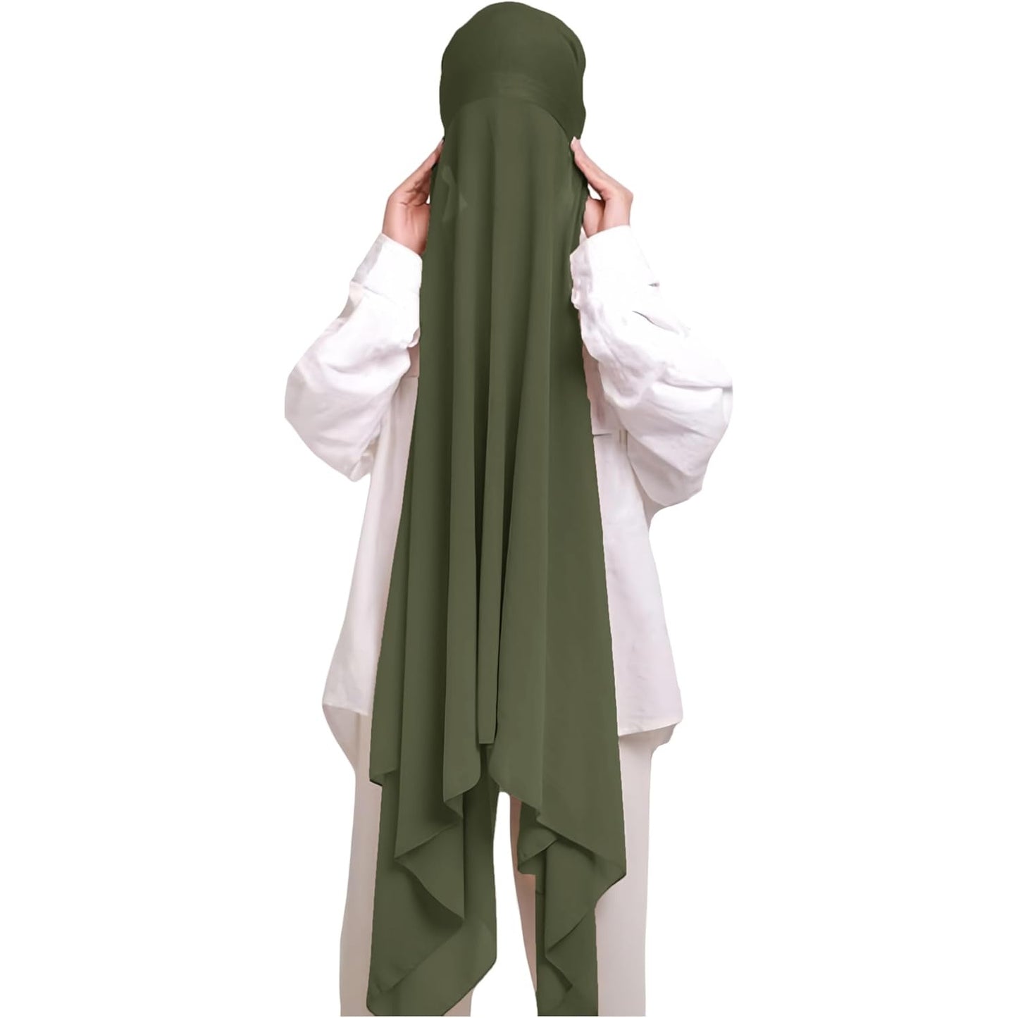 Instant Hijab Khimar Abaya - Elegant Islamic Prayer Veil with Tie Back Undercap, Lightweight Chiffon Fabric for Women, Quick Setup Modest Clothing for Travel, Work, Everyday