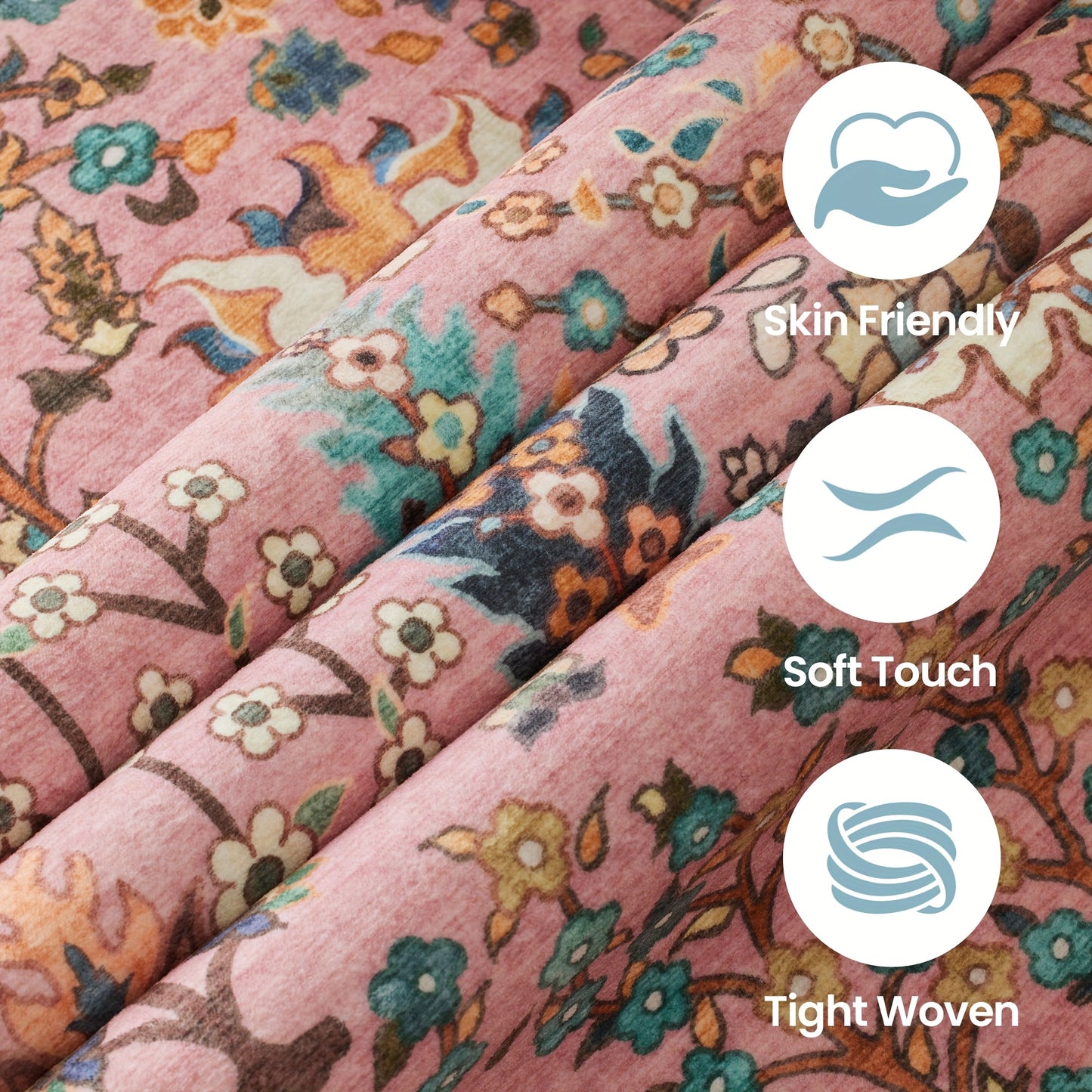 Floral Plant Living Room Rugs, Printed Mat, Valentine's Day Carpet, Modern Pink Non-Slip Soft Mat, Game Room, Dormitory, Bedroom, Living Room
