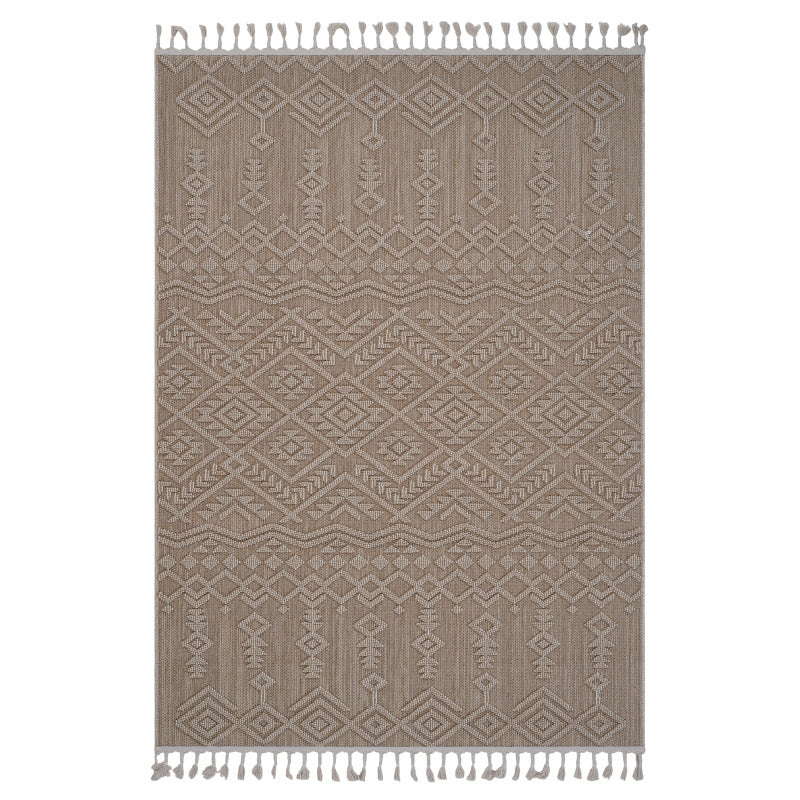 Collection 8x10 Traditional Geometric Pattern Area - Stain-Resistant Non-Shedding Synthetic Fiber, & Pet-Friendly Indoor/Outdoor with Backing, Low Pile (0.28") for Living Room Medium Rugs, Patio, Entryway