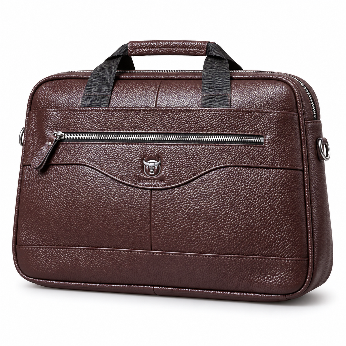 Classic Brown Leather Business Office Briefcase