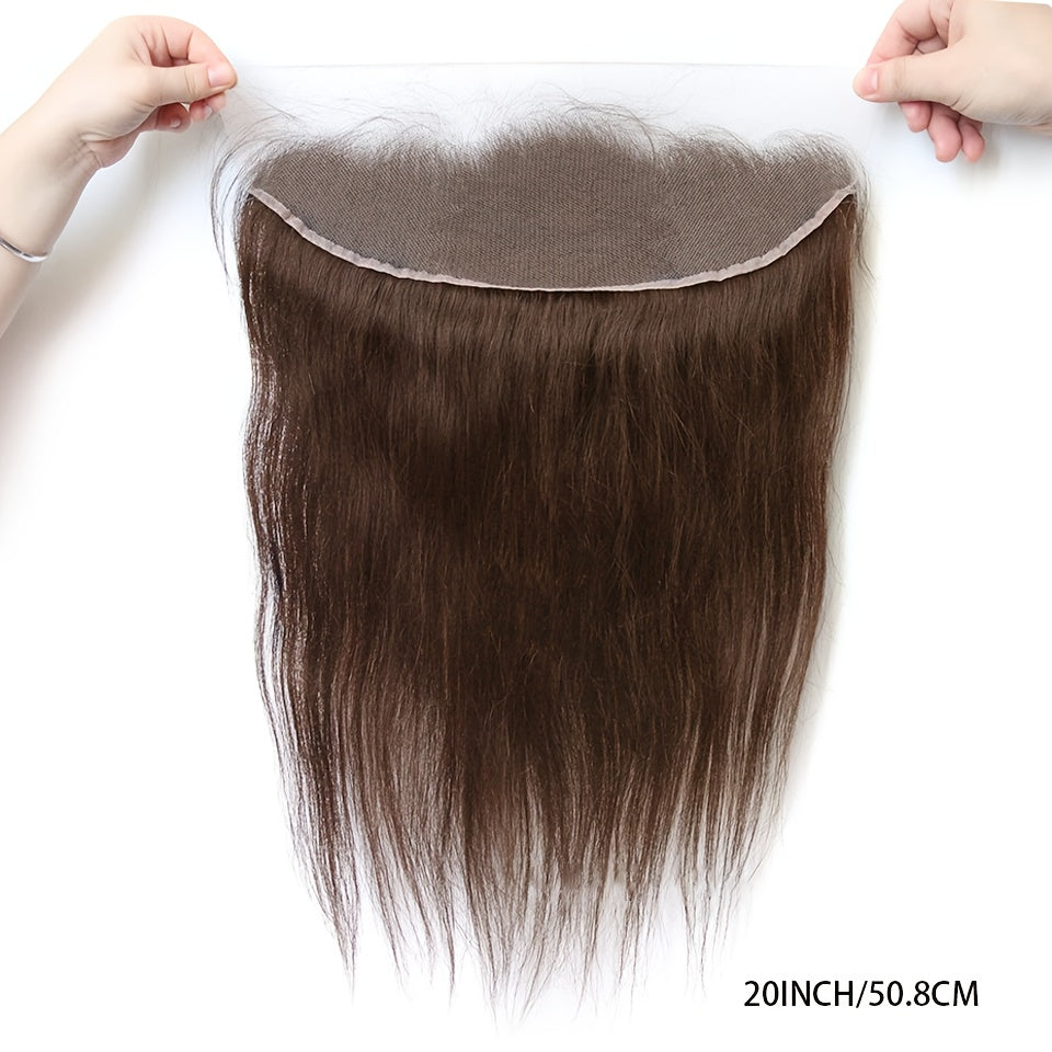 3 Bundles Straight Wave Virgin Human Hair Weave Extensions With 4x4 Lace Closure, 13×4 Lace Frontal, 100% Unprocessed Brazilian Hair, Dark Auburn Color, Soft & Tangle-Free, Versatile Hair Styling | Contemporary Style