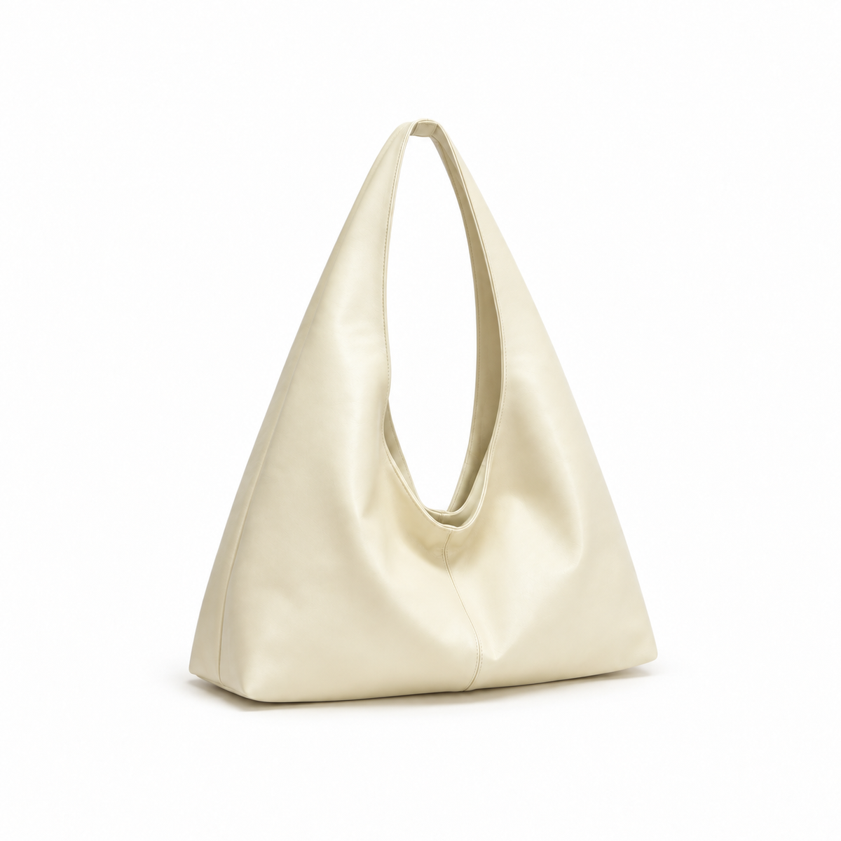 Cream Soft Slouchy Hobo Shoulder Bag