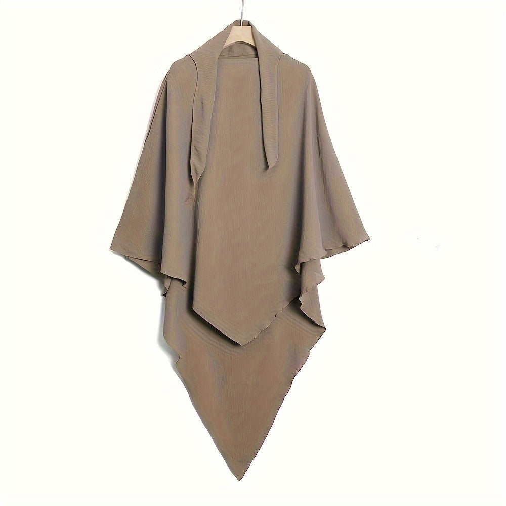 1pc Women's Muslim Khimar Abaya - Adjustable Drawstring Closure, Lightweight & Breathable Fabric Hijab for Everyday & Ramadan - Modest Islamic Hijab with Non-Elastic Fit