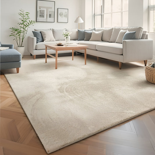 [1pc Soft Fluffy Mat] 1pc Soft Fluffy Rectangular Mat | Comfortable Easy-to-Clean Furry with Texture, Lightweight Portable Decorative for Living Room Sofa Side, Bedroom Bedside, Sunroom Tatami Tea Room, Shoe Changing Area, Ga