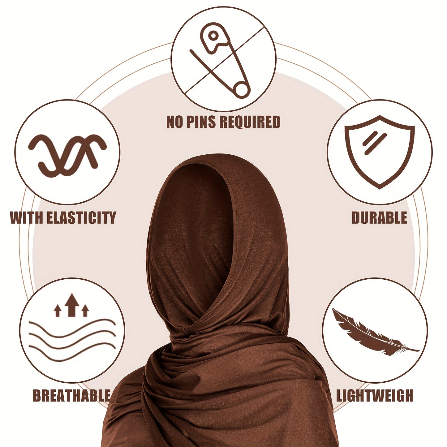 4pcs Instant Hijab For Women Bamboo Jersey Hijab Pinless Ramadan Islamic Muslim Head Wraps Premium Head Scarf Shawl Turban
