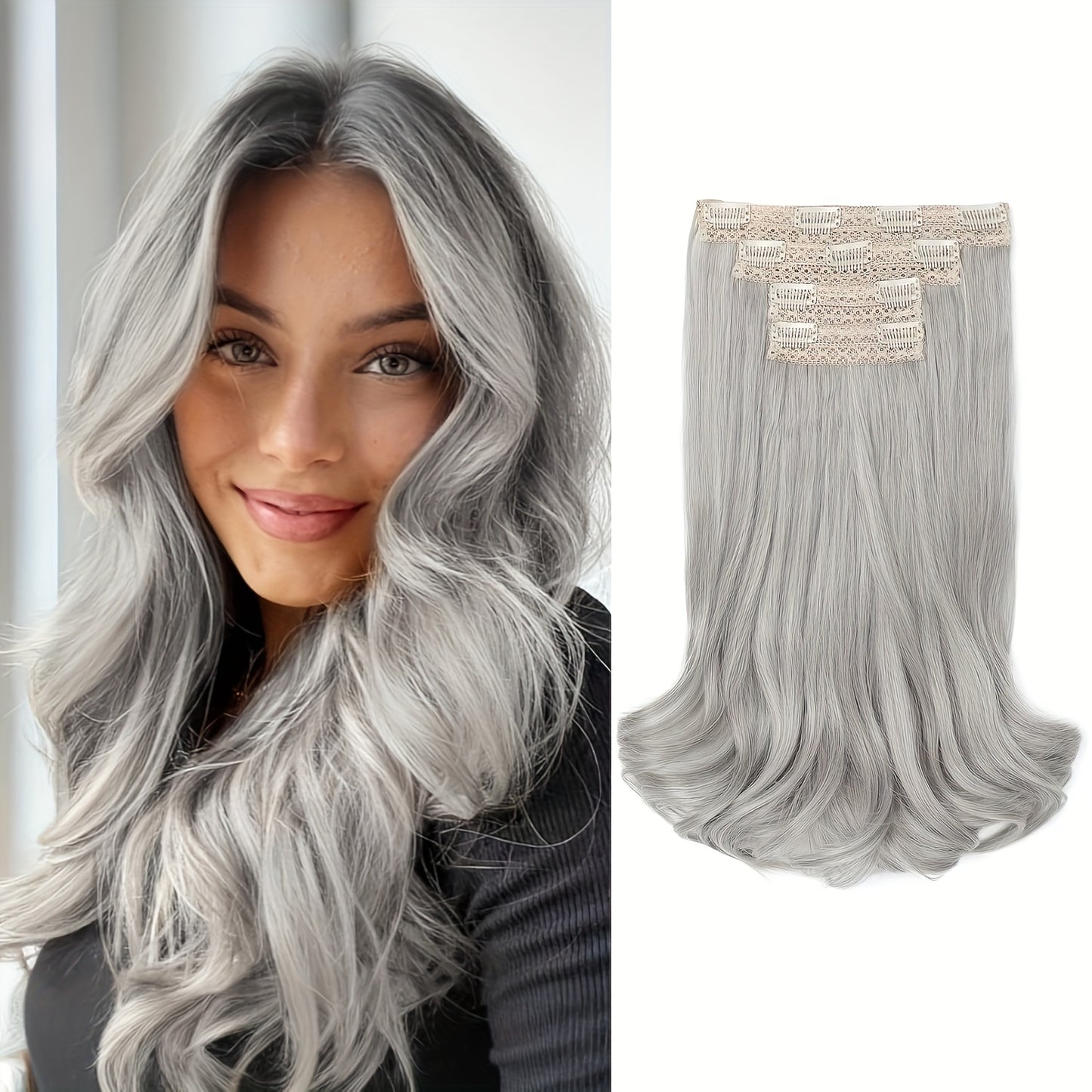 4pcs Lace Weft Hair Extensions | 14 Inch Short Wavy Invisible Hair Extensions