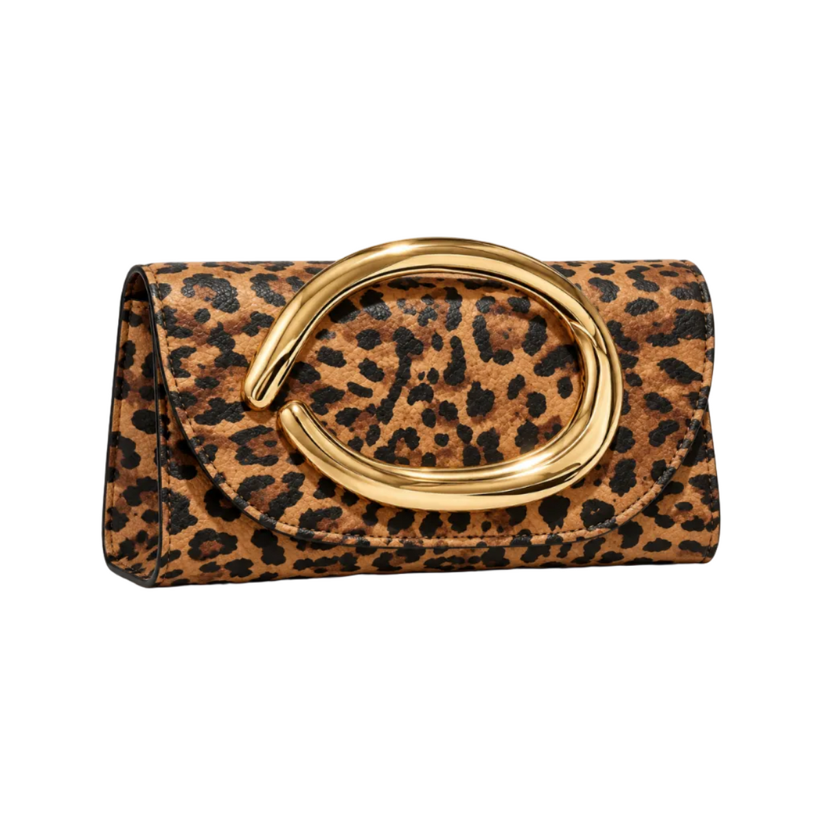 Leopard Print Clutch With Golden Handle