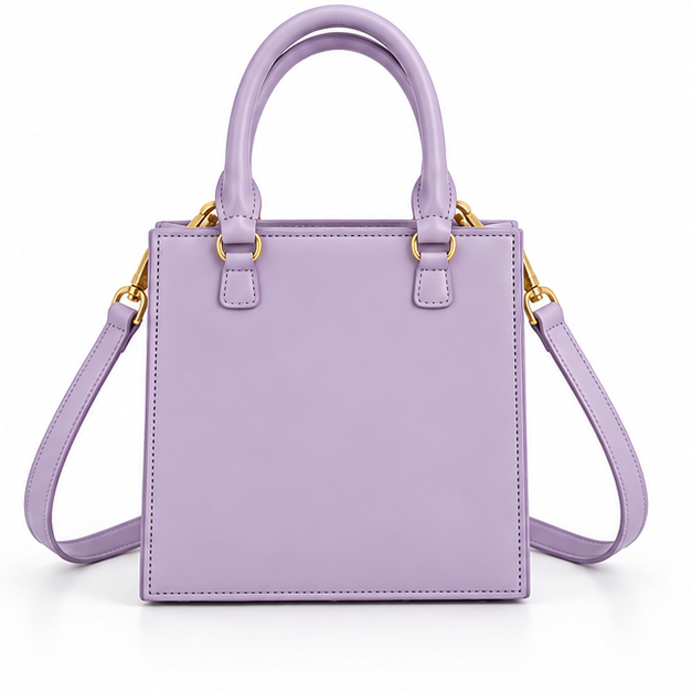 Light Purple Sculptural Face Tote Handbag