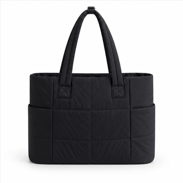 Quilted Multi-Pocket Lightweight Travel Tote Bag