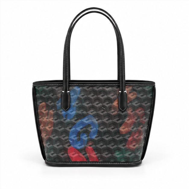 Graffiti Print Tote Bag With Pouch