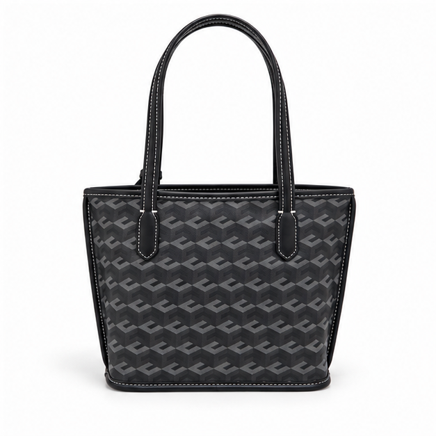 Monogram Pattern Tote With Matching Pouch