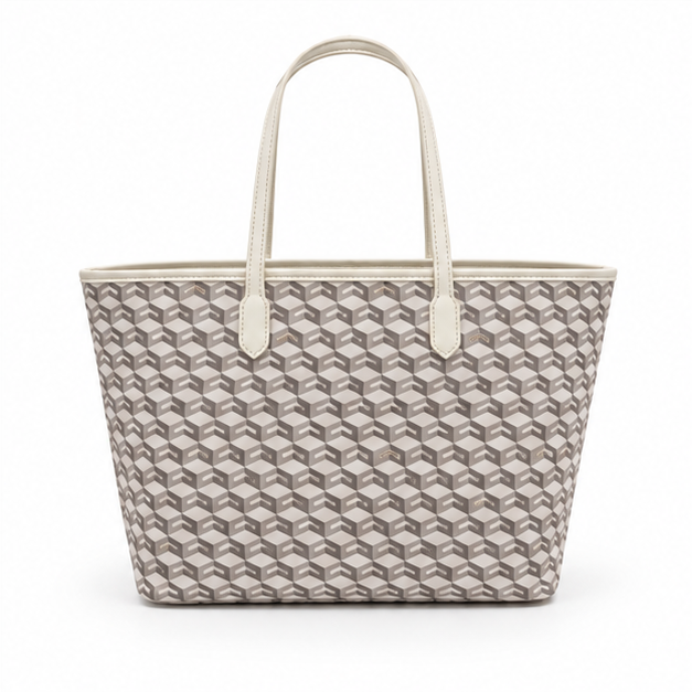 Geometric Pattern Tote Bag With Pouch