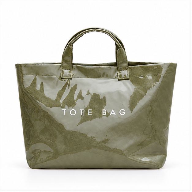 Glossy Olive Everyday Spacious Tote Bag